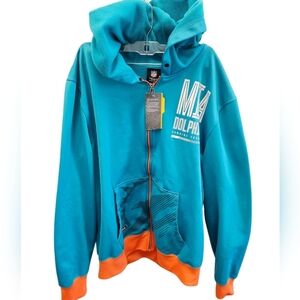 NFL Team Apparel Miami Dolphins Zip Hoodie NEW Size XL